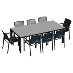 Westminster Madison Rectangular 8 Seater Garden Dining Set Charcoal Grey